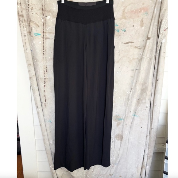 Rick Owens Wide Leg Silk Blend Pants - Picture 2 of 8